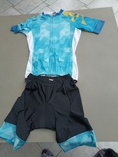 Damen Fahrradtrikot Mit Hose, Gr. M, Türkis,Schwarz, Weiss, SUSHAN