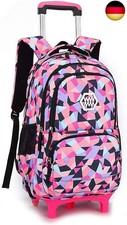 BOZONLI Trolley Schulranzen Rucksack Schulrucksack Trolley Schultrolley 6 Räder 