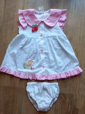 Baby Kleid, Taufkleid, Gr. 80, weiß rosa Lochstickerei