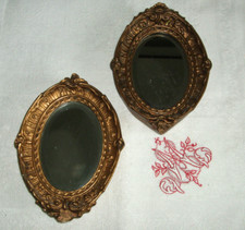 Ein Paar rare über 200 Jahre alte kleine antike Spiegel - 14 cm x 10 cm x 2 cm