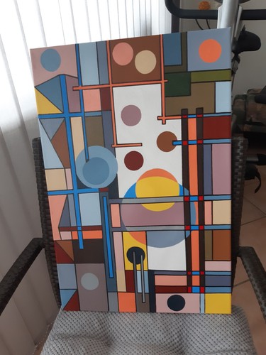 Abstraktes acrylbild auf - abstraktes,