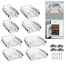 2er Teleskop Schublade Küchenschublade Korbauszug Schrank Schrankauszug 30-60cm#
