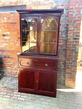 Vitrinenaufsatzschrank im Englischen Stil in Mahagoni um 1890