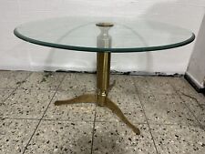 Luxus Tisch Messing Metall Couchtisch Glasplatte  Handarbeit  Designer Rund Glas