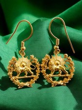 22K Gold Plated Imperial lion & sun Pahlavi Crown, persian farvahar pahlavi