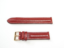 Junghans M448 Uhrenarmband Leder Farbe, Braun Naht Lachs 18 mm Dornschließe NOS!