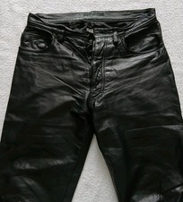 Enjoy Hochwertige Herren Echt Cow Nappa Lederhose Bikerhose Schwarz Gr.30 