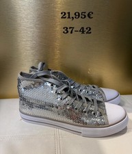 Canvas Turnschuh silber