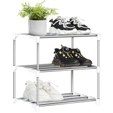 Schuhregal, 3 Ebenen, Weiß