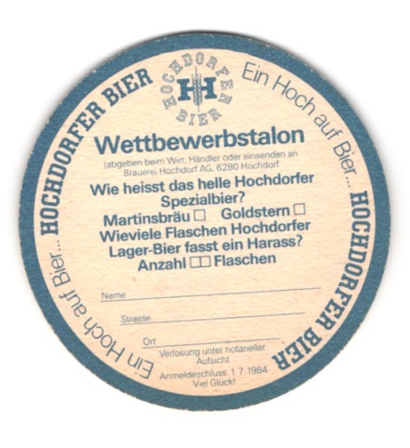 Bierdeckel hochdorfer bier - bierdeckel,
