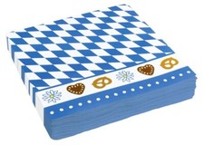 Serviette bayrische Raute mit Dekorand Oktoberfest Wiesn Tisch Deko Dekoration