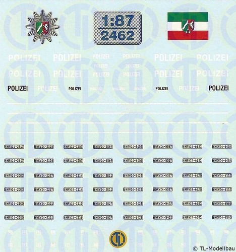 2462 polizei decalbogen - polizei,
