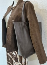 Shopper Echtleder LEDERTASCHE SCHULTERTASCHE ECHT LEDER BRAUN A4 Tasche Neu