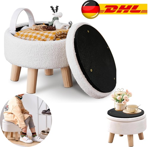 Rund samt sitzhocker mit - rund,