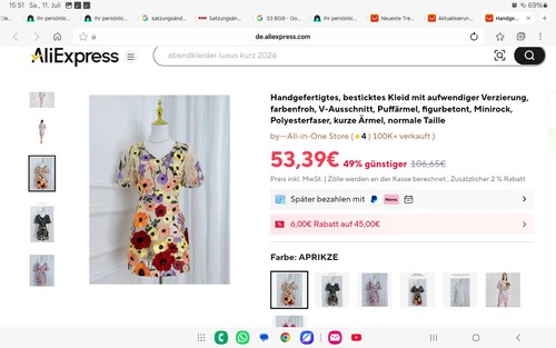 Kleid blumen 3 d - kleid,,