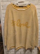 Cecil Pullover gelb weiß #love, Gr. XXL  - NEU OHNE ETIKETT