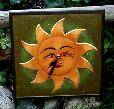 Sonnenuhr Wanduhr Sonne Holzuhr Wanduhr Sonnen Uhr Sonnendeko Uhr mit Sonne