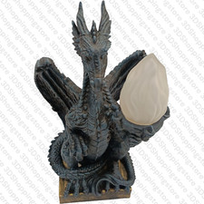 Tischleuchte Gothik Stehleuchte Lampe Stand Leuchte Drachen Lampen ca. 50cm