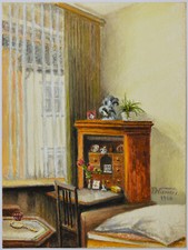 Aquarell Tempera signiert F