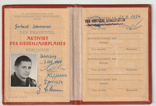Ddr ausweis aktivist - ddr,