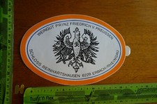 Alter Aufkleber Spirituosen WEINGUT PRINZ FRIEDRICH V. PREUSSEN Erbach