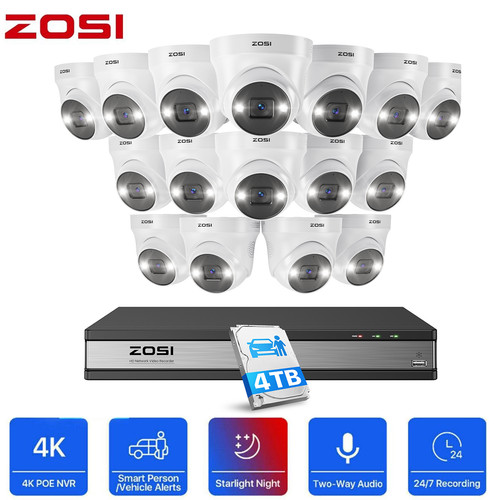 Zosi 16ch 4tb nvr 5mp - 16ch,