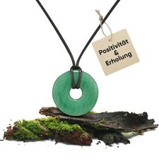 Aventurin Edelstein Anhänger | Kristall Kette mit Donut Anhänger