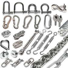 Edelstahl Spannschloss Seil Schäkel Karabiner Edelstahlkette Drahtseilklemme V4A