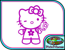 Hello Kitty E Vinyl Aufkleber