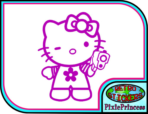 Hello kitty vinyl aufkleber - e,