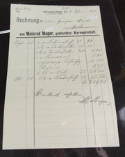 Alte Rechnung Beleg  M Mager