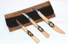 Kirschen Schnitzmesser Satz 3-tlg. in Velourleder-Rolltasche # 3307000