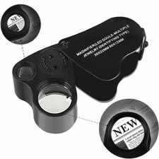 60 Fach Lupe Taschenlupe Mikroskop Vergrösserung Juwelier Uhrmacher Glas mit LED