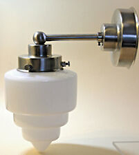 BAUHAUS WANDLEUCHTE LAMPE ENTWURF GISPEN 1920er Jahre Design silber Opalglas