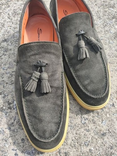 Men santoni loafers green - santoni,