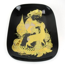 Rosenthal Porzellan Schale Porcelaine Noire Björn Wiinblad Design Golddekor