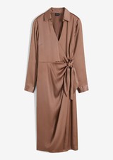 Satin-Midikleid zum Wickeln