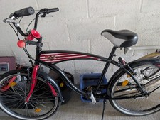 Beach Cruiser XXL,Bequem, Breit, Hoch, City Bike, Schwarz, 3-Gang