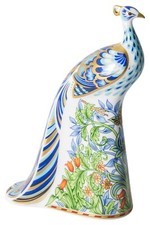 ROYAL CROWN DERBY MANOR PEACOCK - WILLIAM MORRIS BIRD BRIEFBESCHWERER - NEU - '1ST'