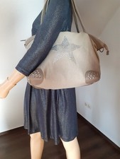 Designertasche Pfeffinger Shopper mit Strass und Nieten abnehmbarer Schultergurt