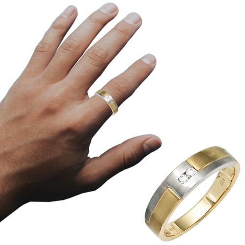 Herren goldring bicolor 585 - herren,