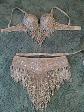 Bauchtanzkostüm silber 70 B Gr XS/S