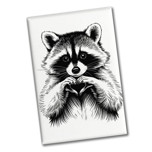 Waschbär zeigt herz souvenir - waschbär,