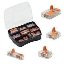 45x Wago Klemmen mit Hebel 221-412 /-413 /-415 /-2411 Hebelklemmen Set im Kasten