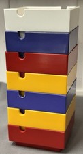 7x STAPELASCHER  - farbiger Hartkunststoff Aschenbecher 70er Jahre Stapelbar