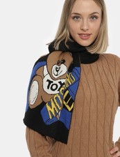 Moschino Schal blau bedruckt