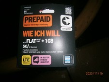Congstar Prepaid wie ich will Handy SIM Karte 10€ Guthaben D1 Netz Telekom xtra