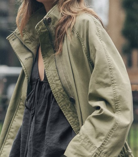 Zara army parka khaki - army, |