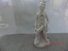 Gilde Clown weißes Porzellan Musiker 25 cm groß