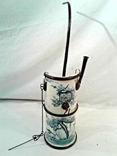 China antik,Blau/Weiß Porzellan Wasserpfeife,Fischer-Motiv,gemarkt,funktionstüc.